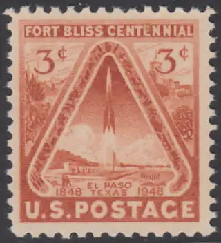 USA Michel 0589 / Scott 0976 postfrisch EINZELMARKE (a1) - 100 Jahre Fort Bliss bei El Paso, Texas; Start einer Rakete