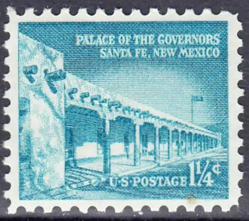 USA Michel 0652 / Scott 1031A postfrisch EINZELMARKE (a1) - Bedeutende Amerikaner, Bauwerke: Palast des Gouverneurs in Santa Fe, NM