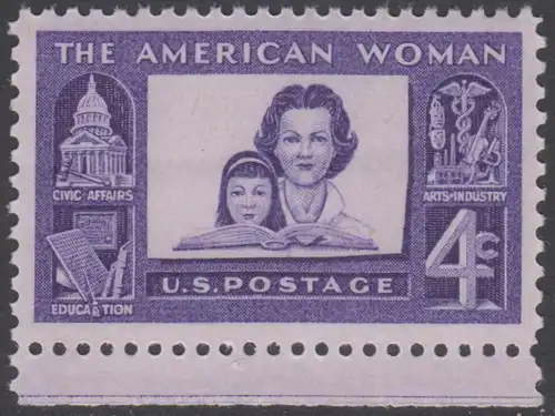 USA Michel 0780 / Scott 1152 postfrisch EINZELMARKE RAND unten - Verdienste der amerikanischen Frau: Mutter mit Tochter