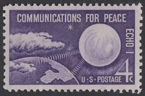 USA Michel 0803 / Scott 1173 postfrisch (Gummierung beeinträchtigt) EINZELMARKE - Echo I - Nachrichtenverbindungen für den Frieden