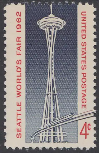 USA Michel 0826 / Scott 1196 postfrisch (Gummierung beeinträchtigt) EINZELMARKE (a1) - Weltausstellung, Seattle, WA