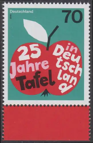 BUND 2018 Michel-Nummer 3361 postfrisch EINZELMARKE RAND unten (c)