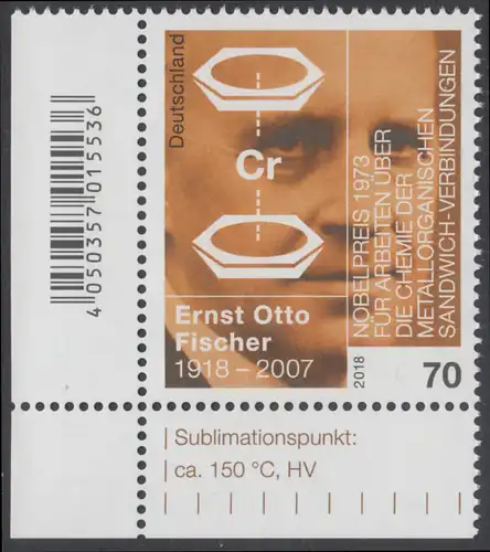 BUND 2018 Michel-Nummer 3420 postfrisch EINZELMARKE ECKRAND unten links