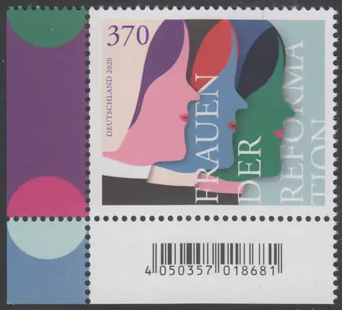 BUND 2020 Michel-Nummer 3569 postfrisch EINZELMARKE ECKRAND unten links