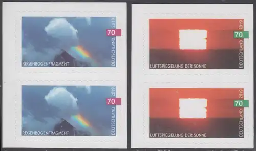 BUND 2019 Michel-Nummer 3445-3446 postfrisch SATZ(2) vert.PAARE (b / aus MH/selbstklebend) 
