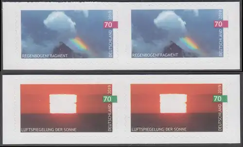 BUND 2019 Michel-Nummer 3445-3446 postfrisch SATZ(2) horiz.PAARE (aus MH/selbstklebend) 