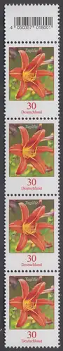 BUND 2020 Michel-Nummer 3509 postfrisch vert.STRIP(4) RAND oben m/ EAN (coils)