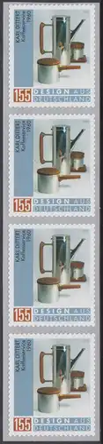 BUND 2020 Michel-Nummer 3570 postfrisch vert.STRIP(4) (coils) (selbstklebend)