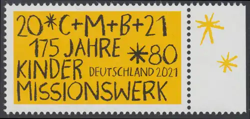 BUND 2021 Michel-Nummer 3582 postfrisch EINZELMARKE RAND rechts (c)