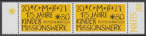 BUND 2021 Michel-Nummer 3582 postfrisch horiz.PAAR RÄNDER rechts/links (a)