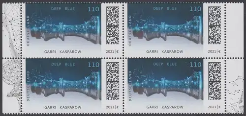 BUND 2021 Michel-Nummer 3595 postfrisch BLOCK RÄNDER rechts/links