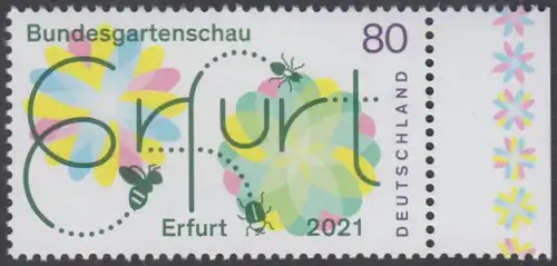 BUND 2021 Michel-Nummer 3600 postfrisch EINZELMARKE RAND rechts (c)