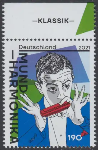 BUND 2021 Michel-Nummer 3601 postfrisch EINZELMARKE RAND oben (a)