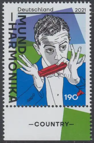 BUND 2021 Michel-Nummer 3601 postfrisch EINZELMARKE RAND unten (b)