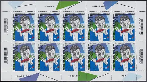 BUND 2021 Michel-Nummer 3601 postfrisch BOGEN(10)