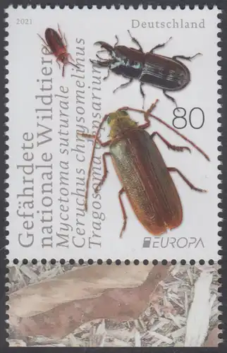 BUND 2021 Michel-Nummer 3605 postfrisch EINZELMARKE RAND unten (a)