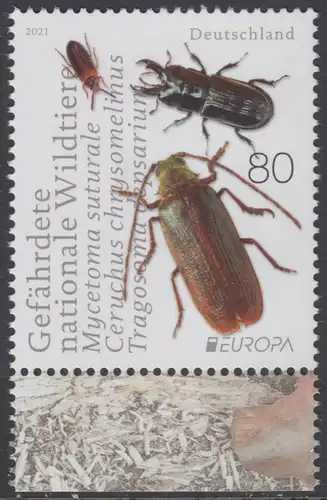 BUND 2021 Michel-Nummer 3605 postfrisch EINZELMARKE RAND unten (c)