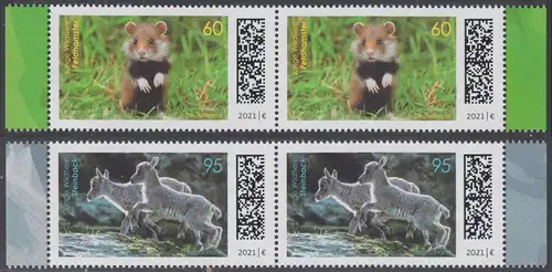 BUND 2021 Michel-Nummer 3608-3609 postfrisch SATZ(2) horiz.PAARE RÄNDER rechts/links (a)