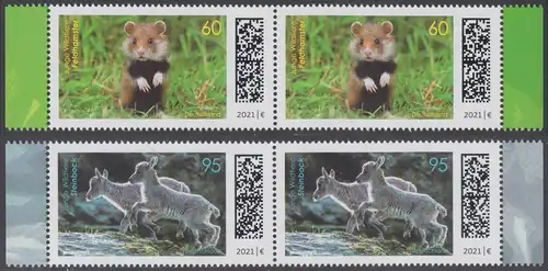 BUND 2021 Michel-Nummer 3608-3609 postfrisch SATZ(2) horiz.PAARE RÄNDER rechts/links (b)