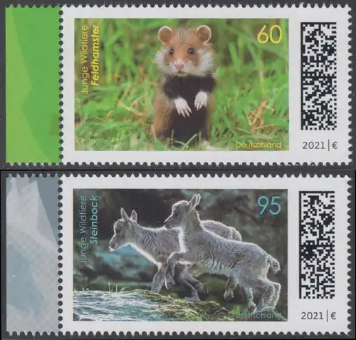 BUND 2021 Michel-Nummer 3608-3609 postfrisch SATZ(2) EINZELMARKEN RÄNDER links (a)