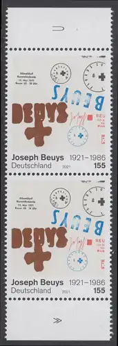 BUND 2021 Michel-Nummer 3610 postfrisch vert.PAAR RÄNDER unten/oben 