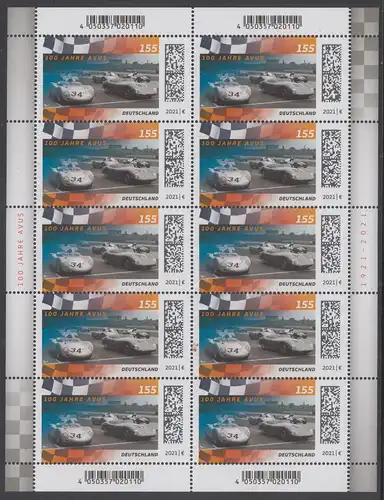 BUND 2021 Michel-Nummer 3616 postfrisch BOGEN(10)