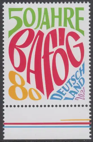 BUND 2021 Michel-Nummer 3626 postfrisch EINZELMARKE RAND unten (a)