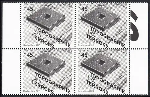 BUND 2017 Michel-Nummer 3276 postfrisch BLOCK RANDMARKEN rechts/links