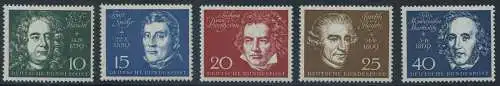 BUND 1959 Michel-Nummer 0315-0319 postfrisch SATZ(5) EINZELMARKEN (a1)