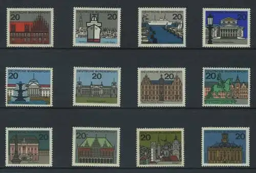 BUND 1964 Michel-Nummer 0416-0427 postfrisch SATZ(12) EINZELMARKEN