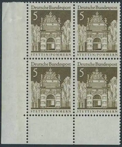 BUND 1966 Michel-Nummer 0489 postfrisch BLOCK ECKRAND unten links (a2)