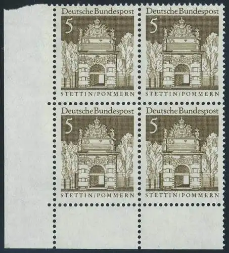 BUND 1966 Michel-Nummer 0489 postfrisch BLOCK ECKRAND unten links (a3)