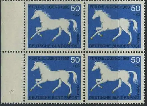BUND 1969 Michel-Nummer 0581 postfrisch BLOCK RÄNDER links (a2)