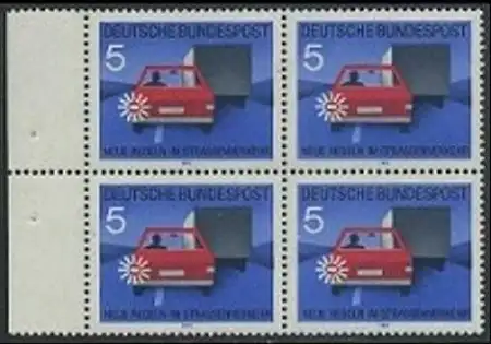 BUND 1971 Michel-Nummer 0670 postfrisch BLOCK RÄNDER  links