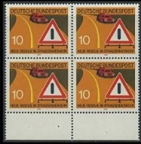 BUND 1971 Michel-Nummer 0671 postfrisch BLOCK RÄNDER unten