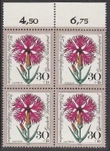 BUND 1974 Michel-Nummer 0818 postfrisch BLOCK RÄNDER oben