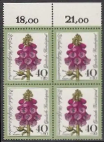 BUND 1974 Michel-Nummer 0819 postfrisch BLOCK RÄNDER oben