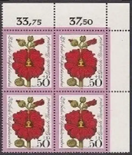 BUND 1974 Michel-Nummer 0820 postfrisch BLOCK ECKRAND oben rechts