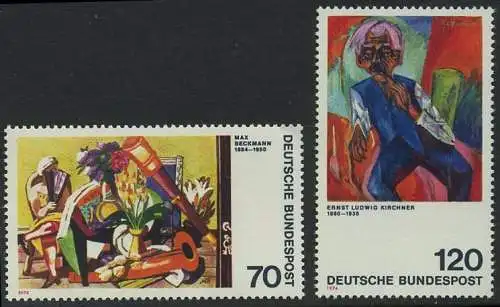 BUND 1974 Michel-Nummer 0822-0823 postfrisch SATZ(2) EINZELMARKEN