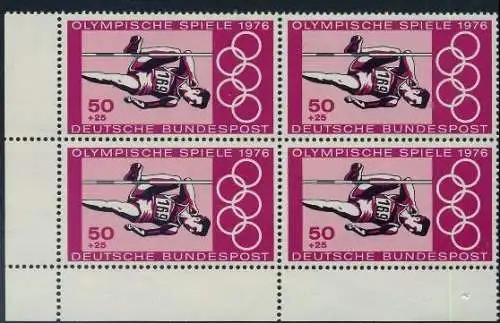 BUND 1976 Michel-Nummer 0887 postfrisch BLOCK ECKRAND unten links