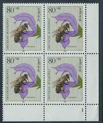 BUND 1984 Michel-Nummer 1204 postfrisch BLOCK ECKRAND unten rechts (FN)