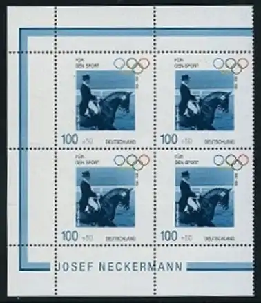 BUND 1996 Michel-Nummer 1862 postfrisch BLOCK ECKRÄNDER oben/unten links