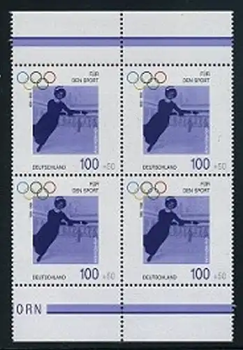 BUND 1996 Michel-Nummer 1863 postfrisch BLOCK RÄNDER oben/unten