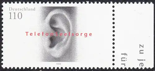 BUND 1998 Michel-Nummer 2021 postfrisch EINZELMARKE RAND rechts (b)