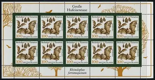 BUND 1999 Michel-Nummer 2086 postfrisch BOGEN(10)