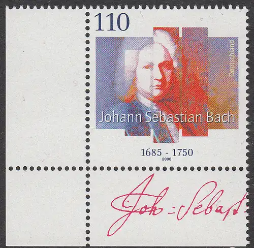 BUND 2000 Michel-Nummer 2126 postfrisch EINZELMARKE ECKRAND unten links