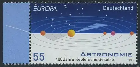 BUND 2009 Michel-Nummer 2732 postfrisch EINZELMARKE RAND links (b)