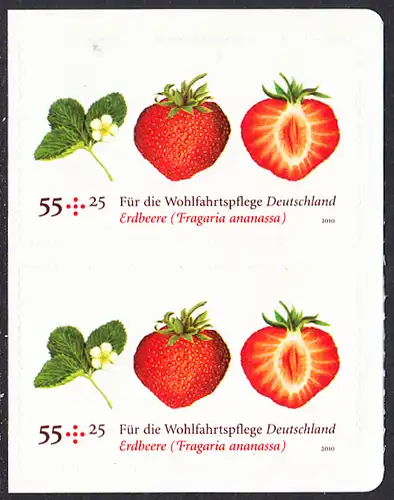 BUND 2010 Michel-Nummer 2777 postfrisch vert.PAAR aus Folienset / selbstklebend 