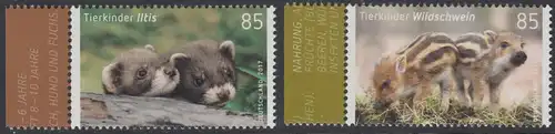 BUND 2017 Michel-Nummer 3288-3289 postfrisch SATZ(2) EINZELMARKEN RÄNDER links (c)
