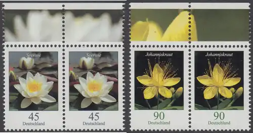 BUND 2017 Michel-Nummer 3303-3304 postfrisch SATZ(2) horiz.PAARE RÄNDER oben (b)